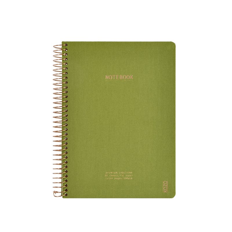 KOZO Anteckningsbok A5 Premium Olive Green