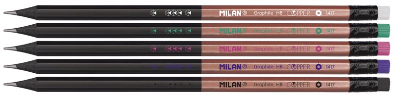 MILAN Copper HB Blyertspennor Med Radergummi