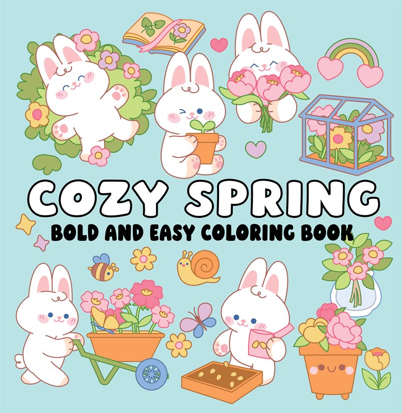 Cozy Spring Bold and Easy Coloring Book