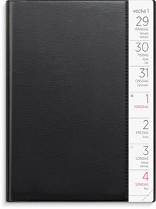 Kalender 2026 Liten Veckokalender svart plast
